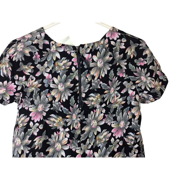 Sans Souchi Women size M Floral Sheath Dress Short Sleeve Office Zip Career Fun - Picture 9 of 11